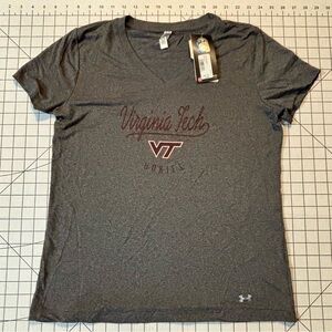 NWT Virginia Tech Under Armour Women’s Large Gray V-neck Tee